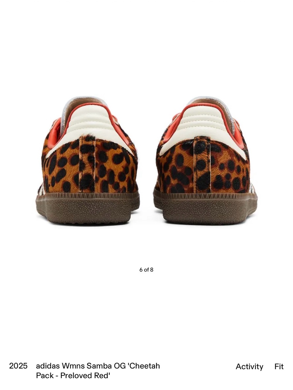 adidas Women’s Samba OG Cheetah Print Sneakers - Red/White/Brown - Picture 2 of 10